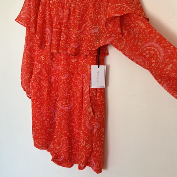 1.State Orange Paisley Off Shoulder Romper NWT - Picture 5 of 8